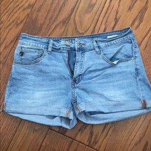 KanCan denim shorts with cuffed legs